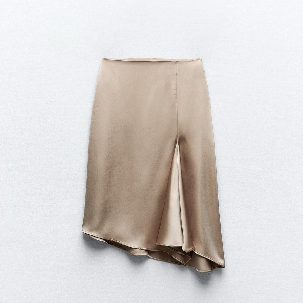 Zara Elegant Satin Asymmetrical Skirt